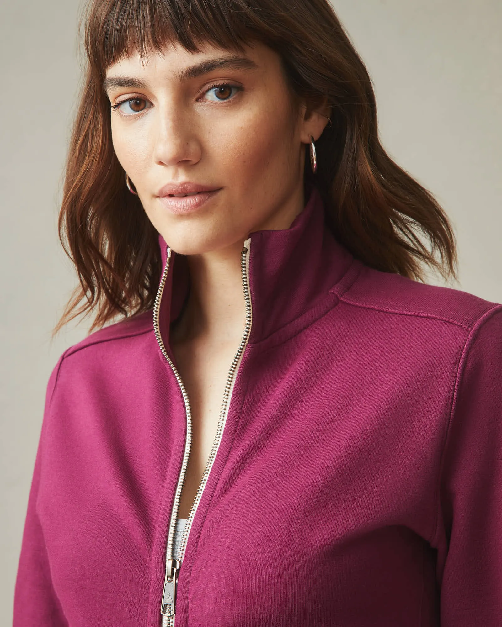 Moto Full Zip - Plum