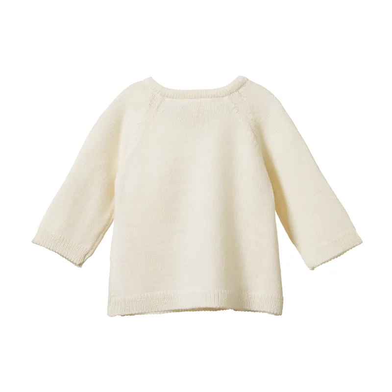 Nature Baby Merino Knit Kimono Jacket - Natural