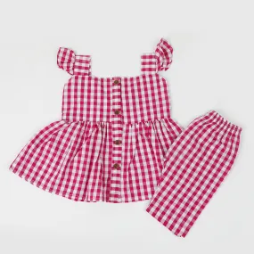 Newborn Girls Suit - Dark Pink