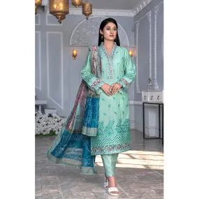 Noor Jahan Mushk Printed Lawn Chikenkari Embroidered Unstitched 3Pcs Suit