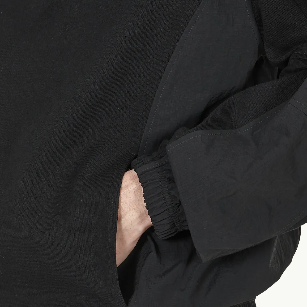 Paneled Hoodie - Black