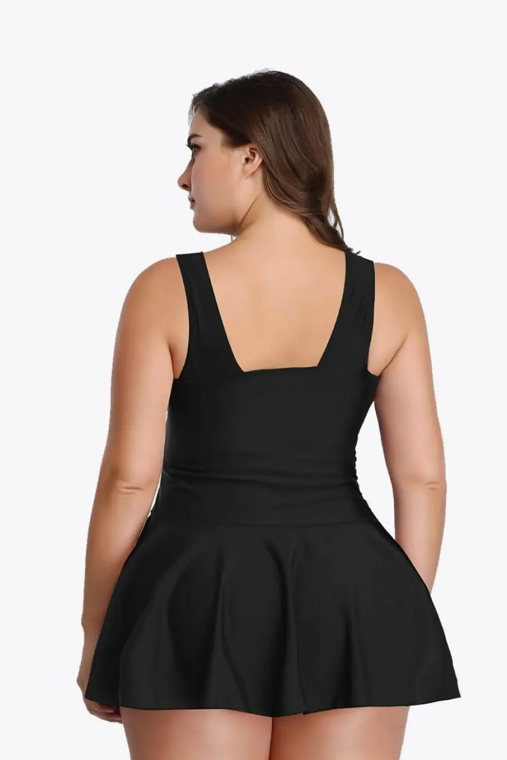 Plus Size Swimwear Black Swim Dress