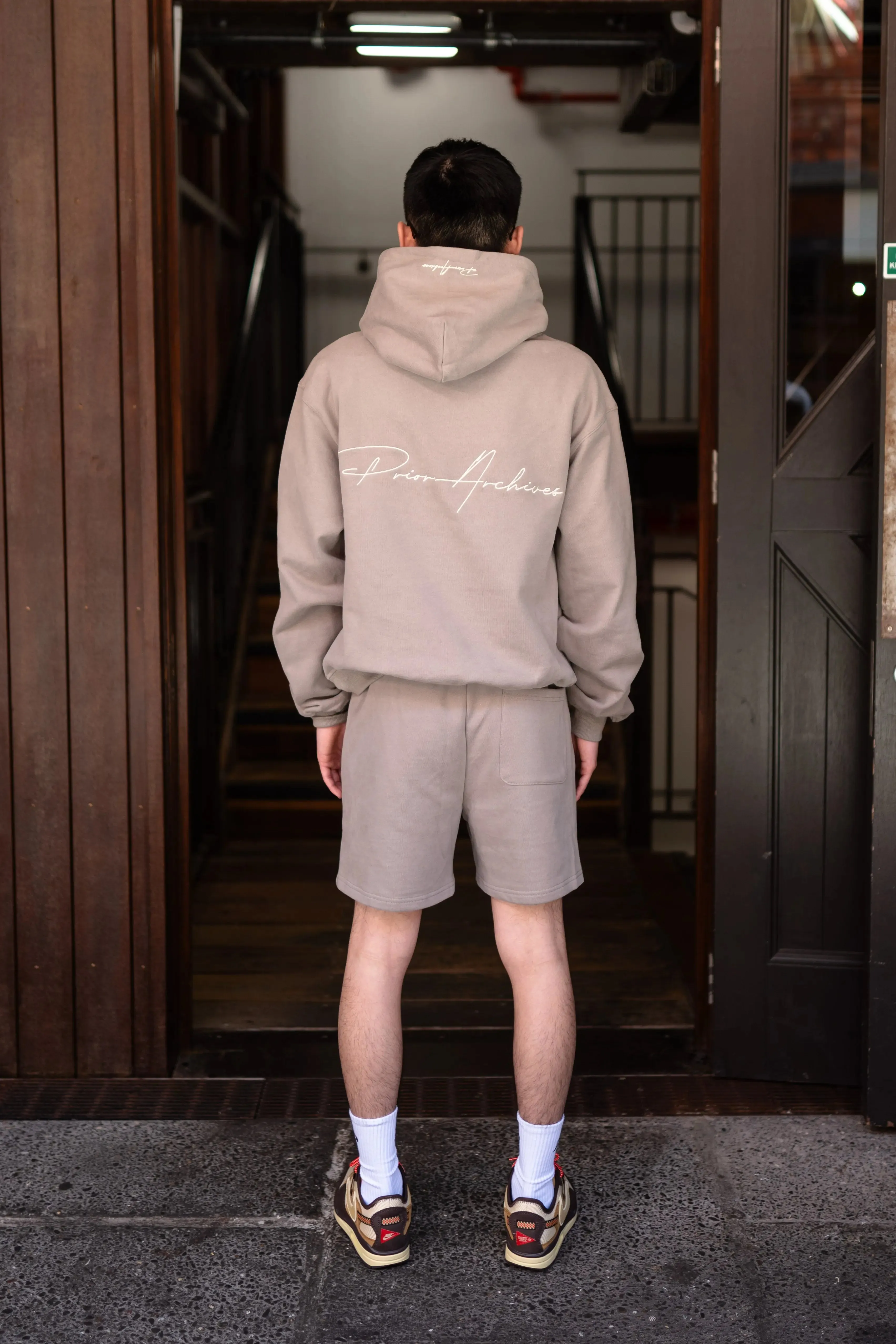 Prior Embroidery Logo Oversized Hoodie Cinder