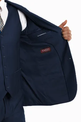 "Benjamin" Kids Textured Navy 5-Piece Suit