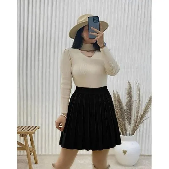 Sexy Pleated Mini Skirt