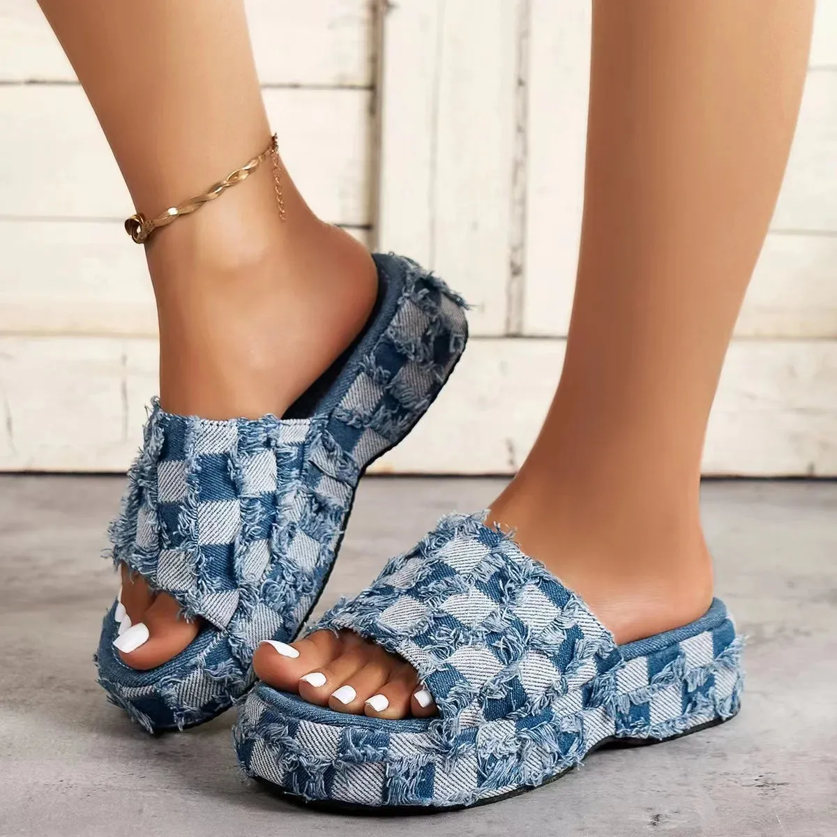 Spring FashionFeet Denim Slippers