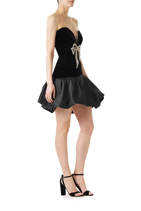 Strapless Velvet Cocktail Dress