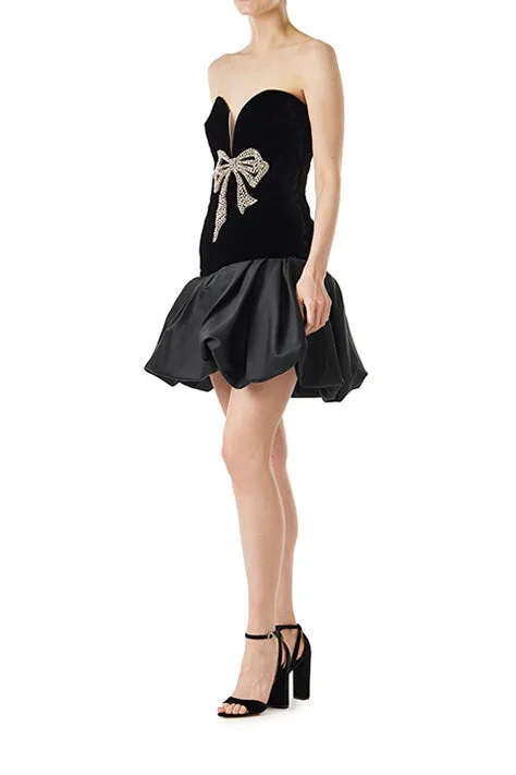 Strapless Velvet Cocktail Dress