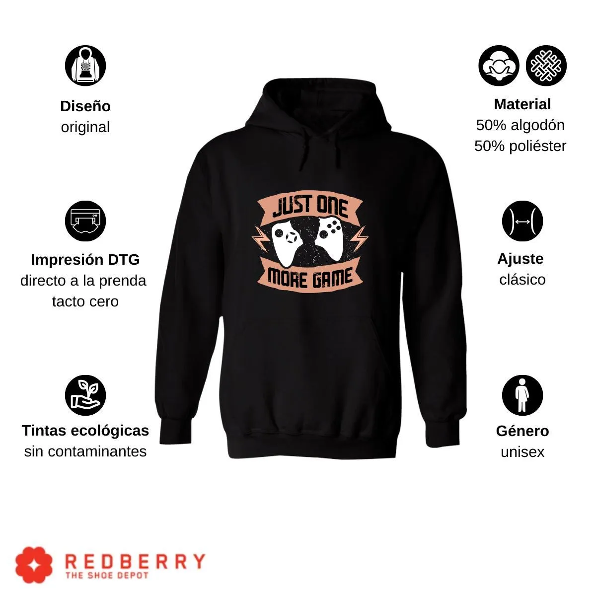 Sudadera Hombre  Hoodie Gamer Videojuegos Frases 080