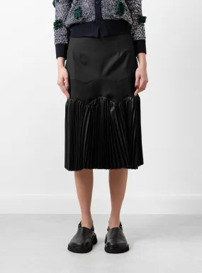 Taffeta Pleats Skirt Black