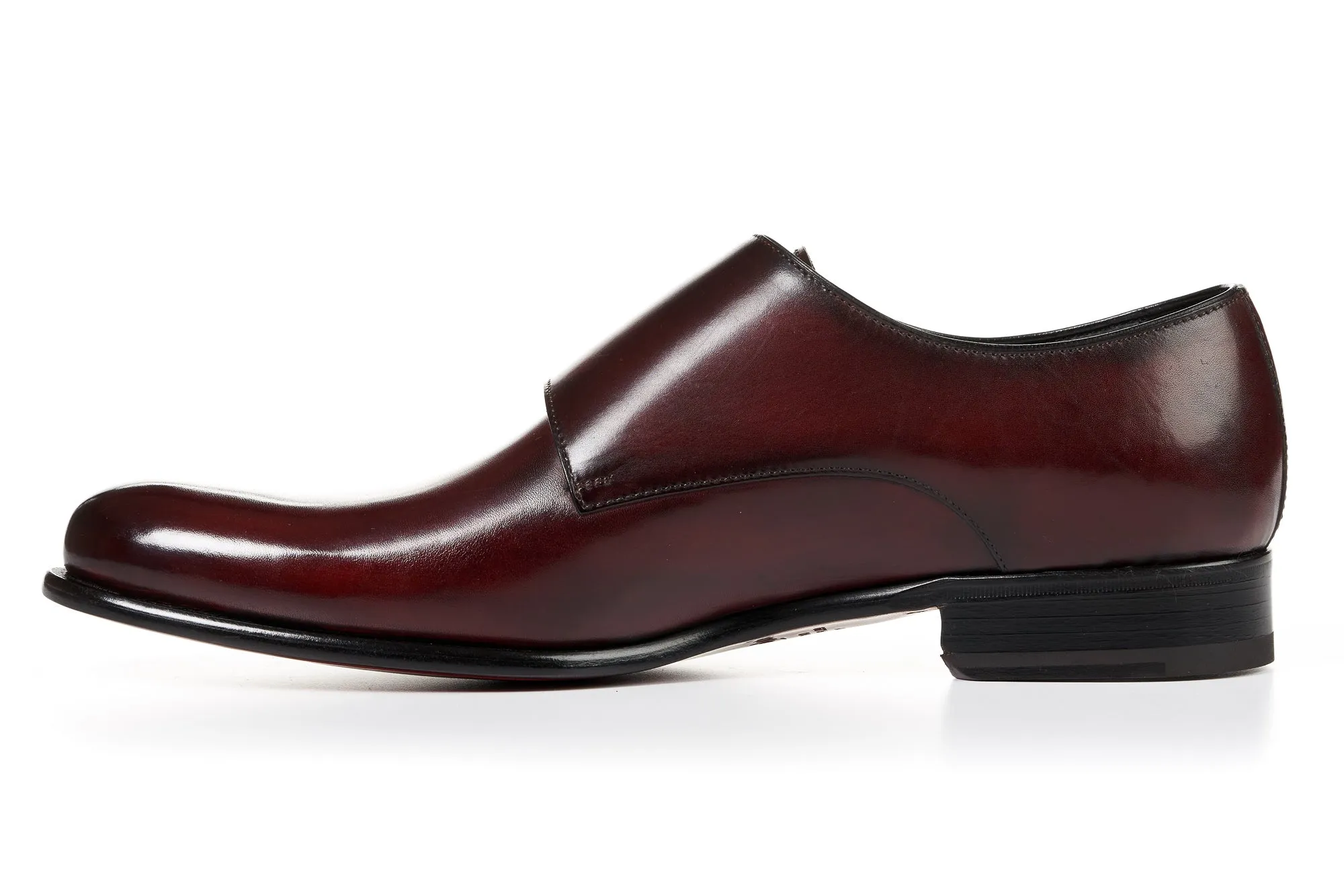 The Poitier Double Monk Strap - Oxblood