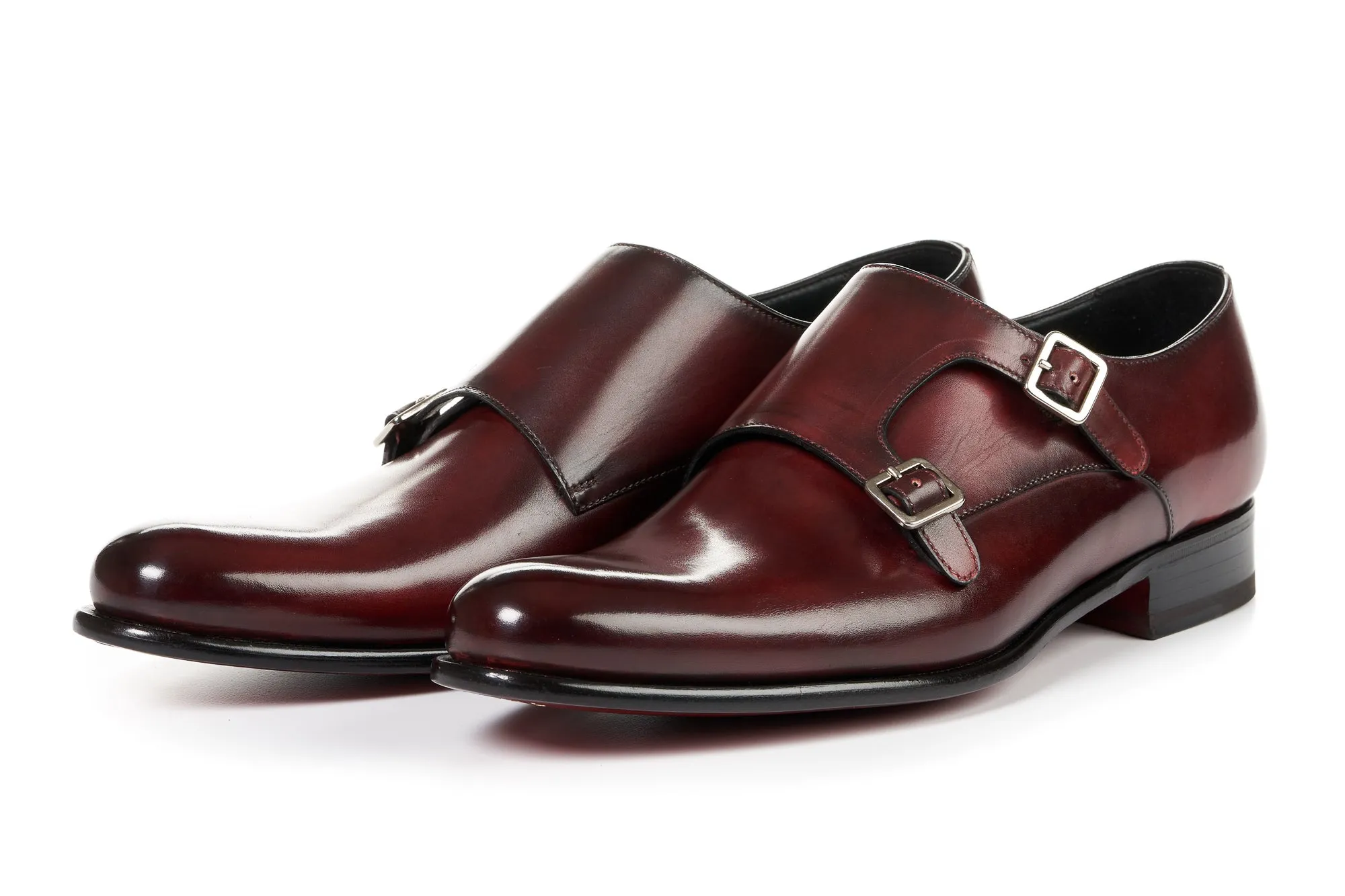 The Poitier Double Monk Strap - Oxblood