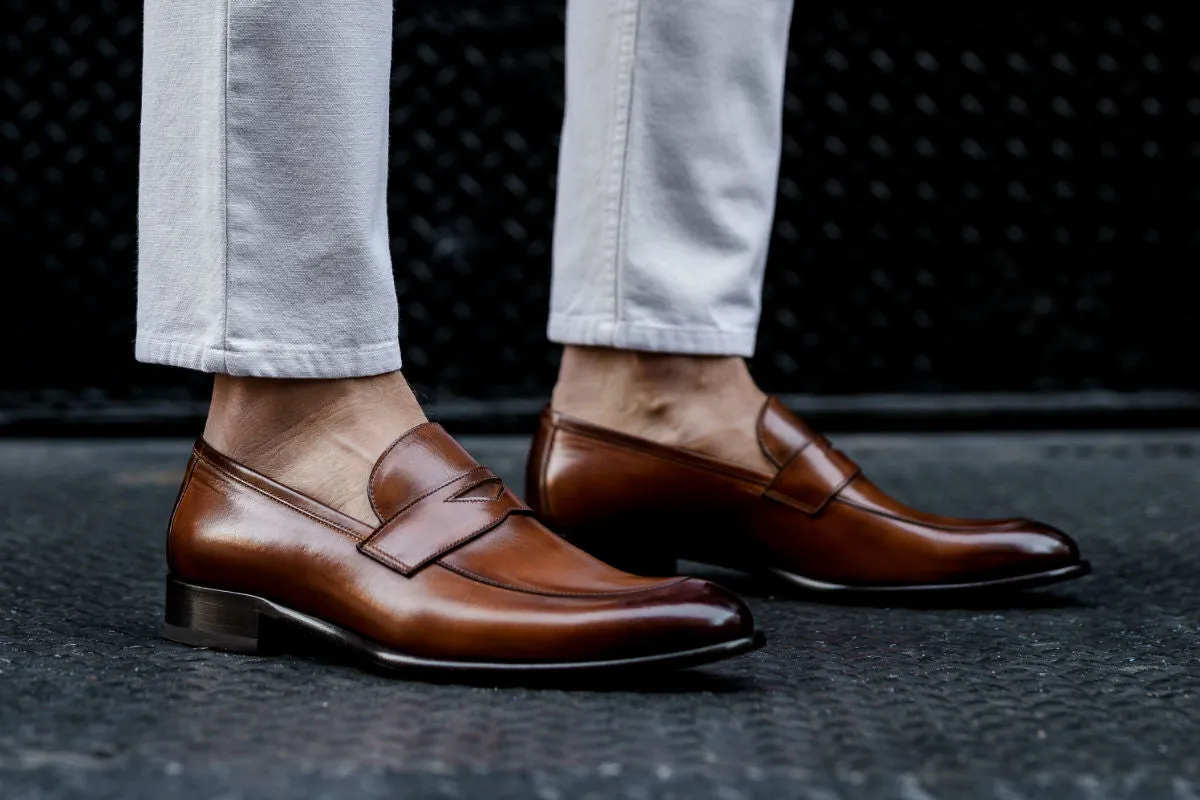 The Stewart Penny Loafer - Havana Brown