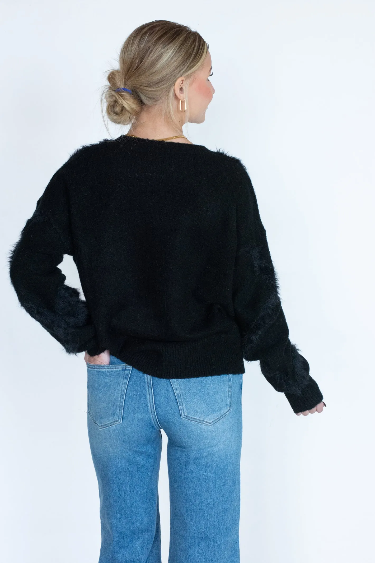 Timeless Tales Black Fuzzy Sweater