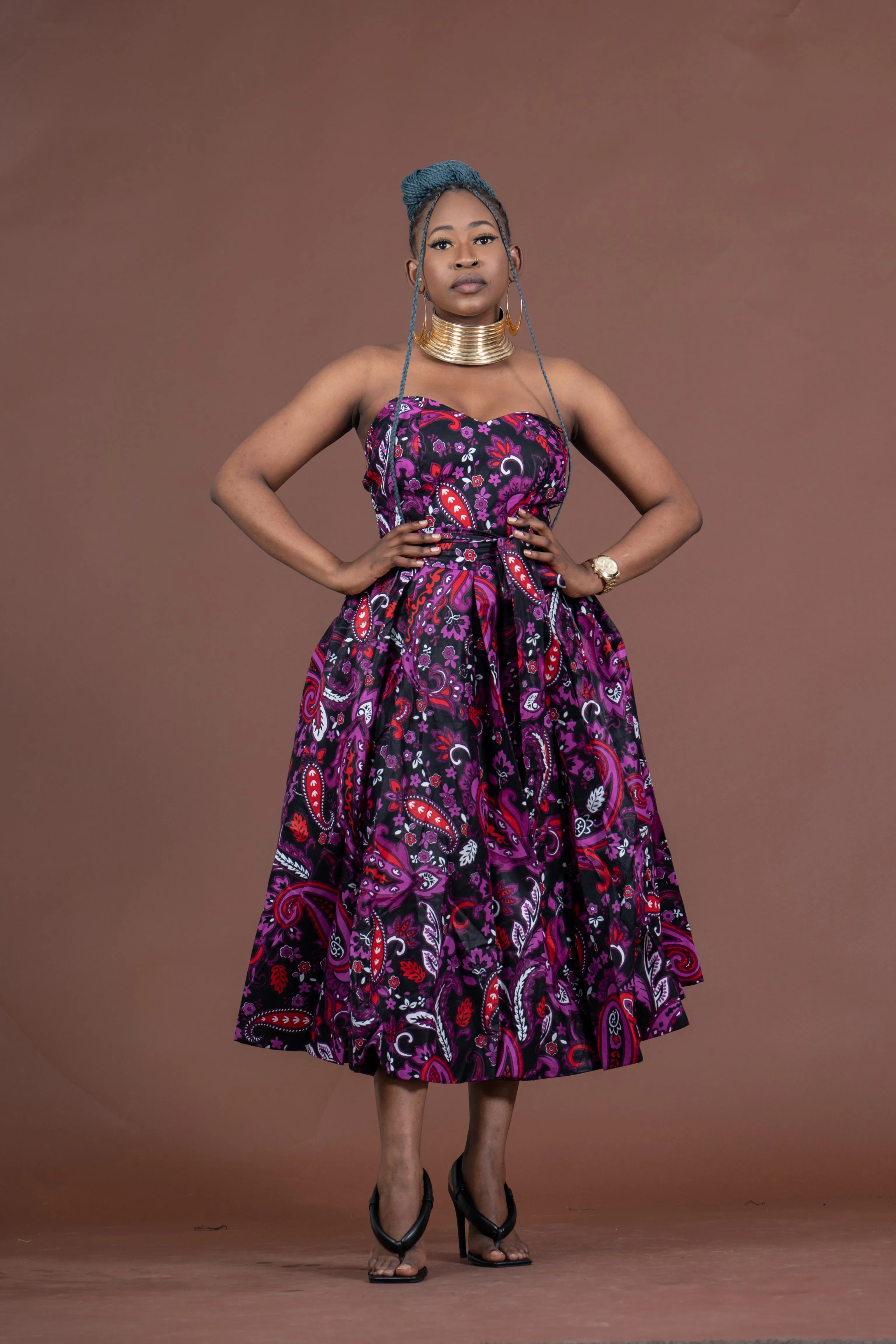 Toyosi Ankara Strapless Midaxi Dress | African Print