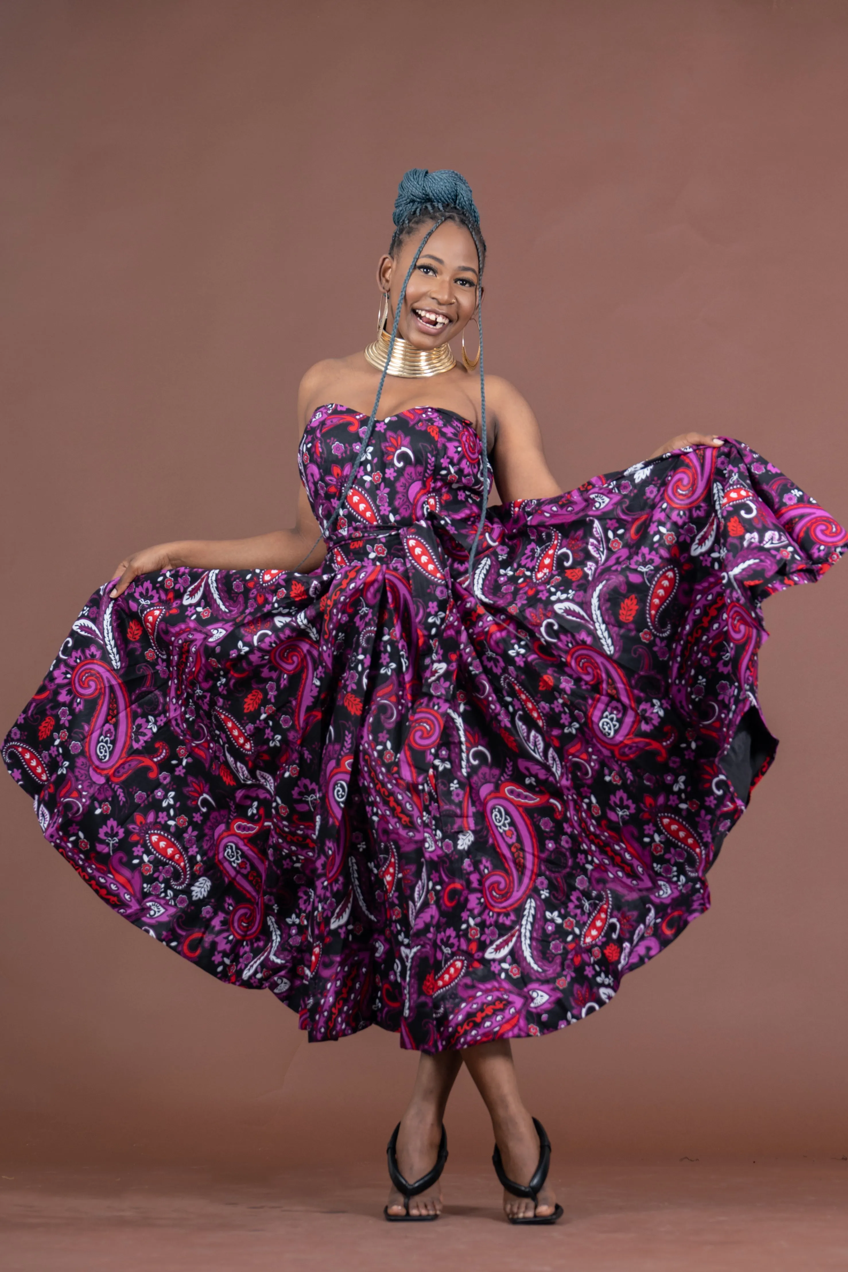 Toyosi Ankara Strapless Midaxi Dress | African Print