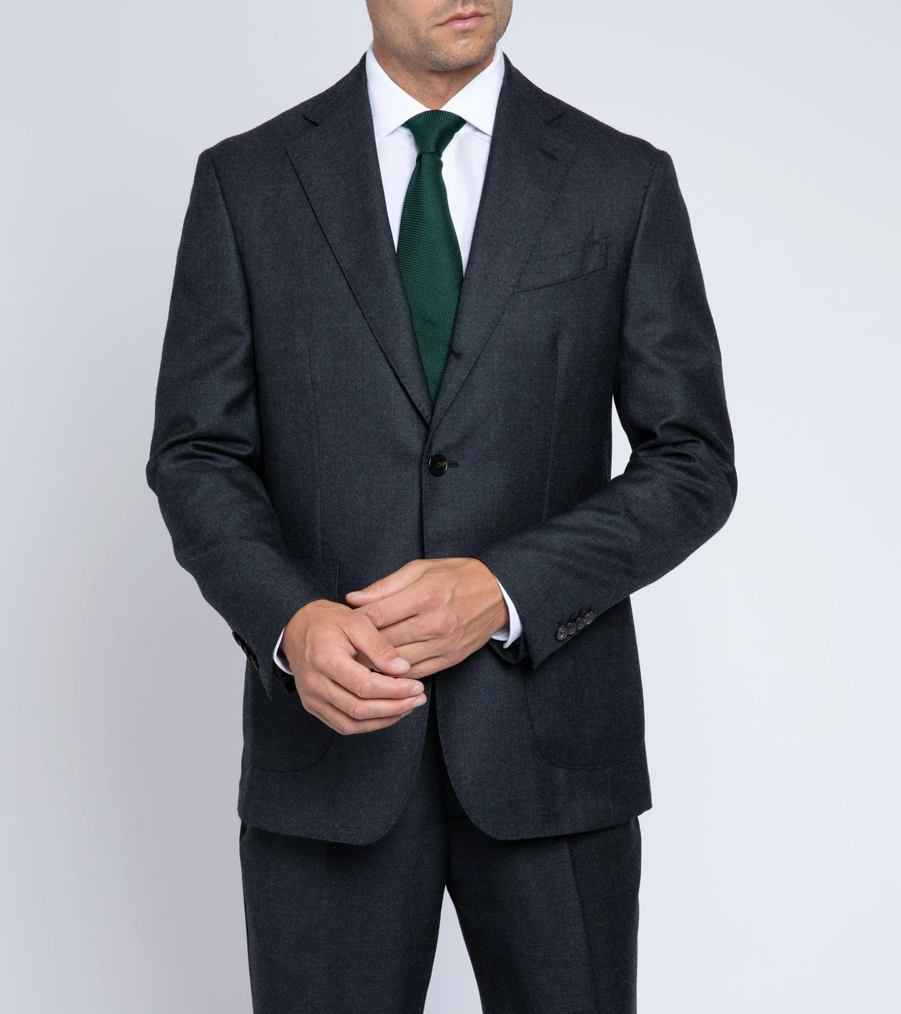 Trunk Wigmore Wool Twill Suit Jacket: Charcoal