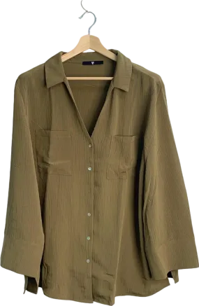 Very Olive Green Button-Down Blouse UK Size 20