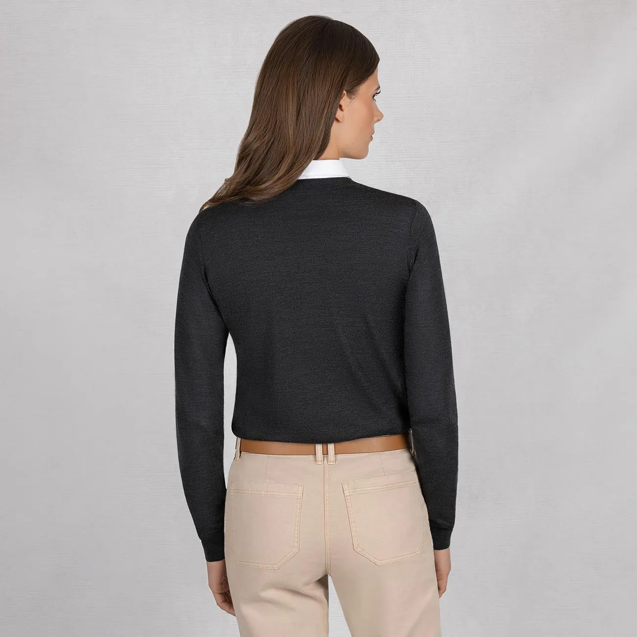 Wool Pullover Light V Neck Women