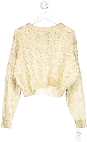 Y London Metallic Cable Knit Sweater One Size